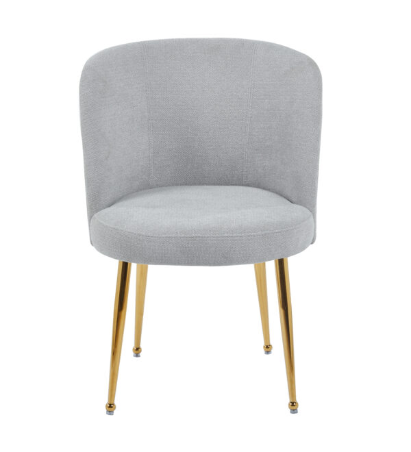 CHAISE SACHA PIEDS GOLD ASSISE GRIS TISSU EFFET LIN
