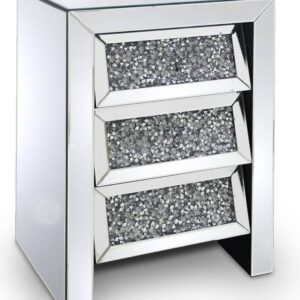 Chevet 3 Tiroirs Miroir & Diamond