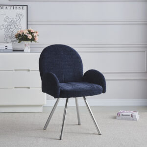 CHAISE AVEC ACCOUDOIR MIMI CHROME BLEU