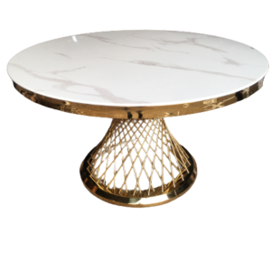 TABLE REPAS DELUXE  GOLD MARBRE BLANC 130x75 cm