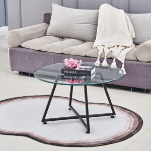TABLE BASSE HELOISE METAL TRANSPARENT 80x45 cm