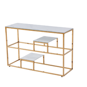 CONSOLE ROMY GOLD MARBRE BLANC