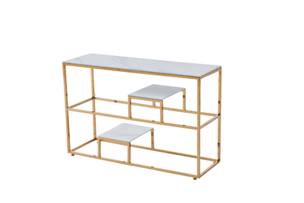 CONSOLE ROMY GOLD MARBRE BLANC