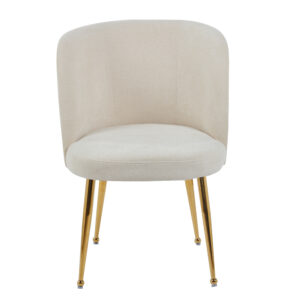 CHAISE SACHA PIEDS GOLD ASSISE ECRU TISSU EFFET LIN