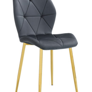 CHAISE COQUILLAGE ANTHRACITE PIED GOLD