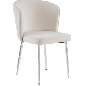 CHAISE DIANA CHROME VELOURS ECRU