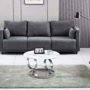 TABLE BASSE AUTOMAT MARBRE BLANC 70x45 cm