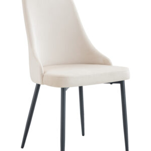 CHAISE BELIZE PIED METAL NOIR VELOURS BEIGE
