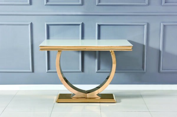CONSOLE OMEGA GOLD RESINE BLANCHE 120x40x78 cm