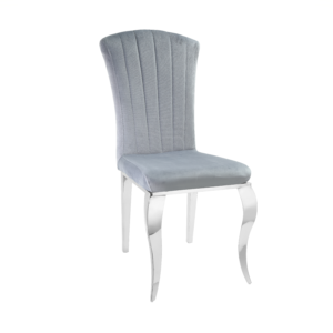 CHAISE LOUIS CHROME VELOURS SILVER