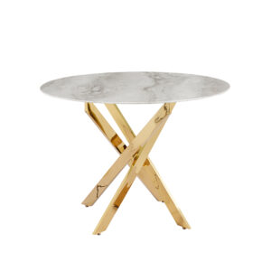 TABLE REPAS JESSICA GOLD MARBRE GRIS 100x75cm