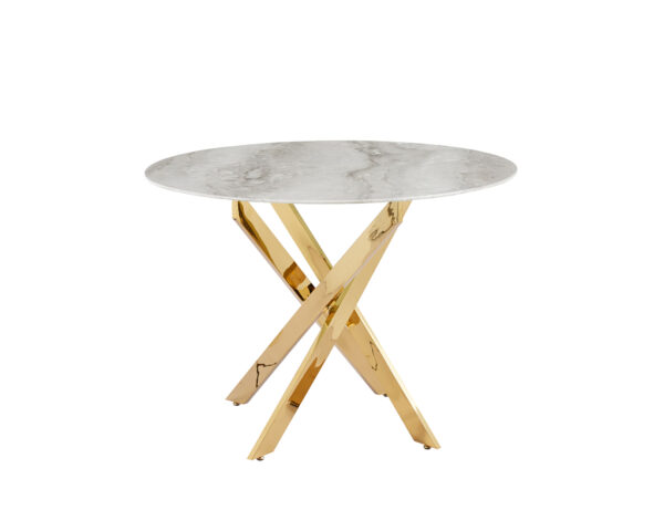 TABLE REPAS JESSICA GOLD MARBRE GRIS 100x75cm