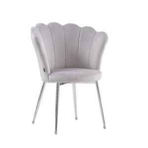CHAISE NYMPHEA CHROME VELOURS GRIS