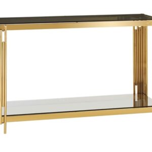CONSOLE FLUTE EN GOLD MARBRE NOIR 120x40x78 cm