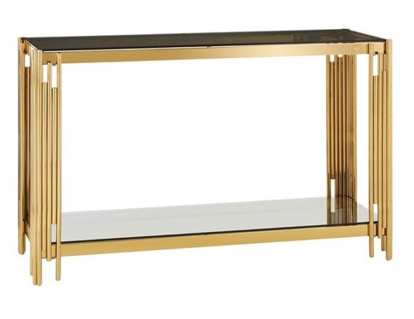 CONSOLE FLUTE EN GOLD MARBRE NOIR 120x40x78 cm