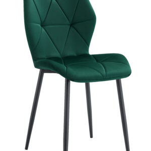 CHAISE COQUILLAGE VERT SAPIN PIED METAL NOIR