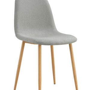 CHAISE SCANDINAVE PIED BOIS TISSU GRIS