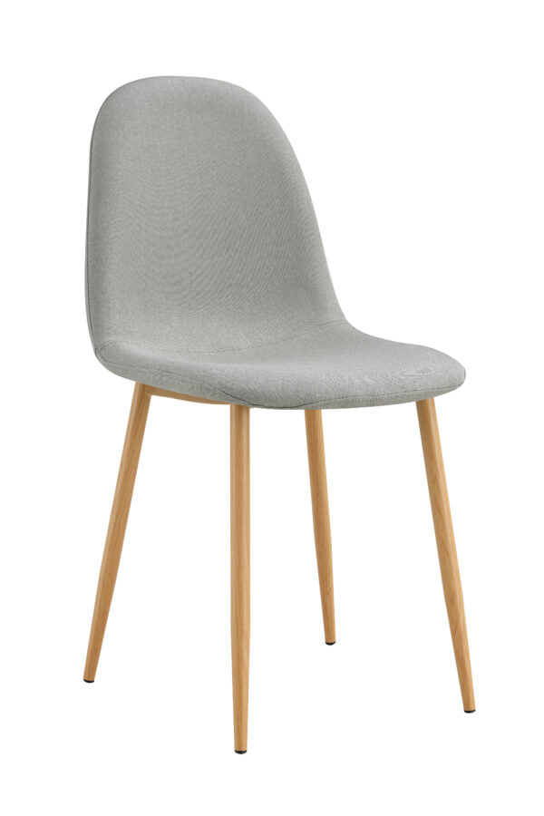 CHAISE SCANDINAVE PIED BOIS TISSU GRIS