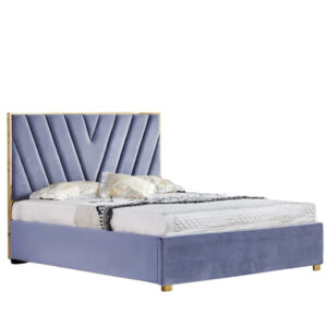 Lit adulte 140x190 cm VERA en velours avec sommier intégré