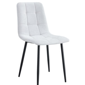 CHAISE ELISA PIED METAL NOIR SERGE GRIS