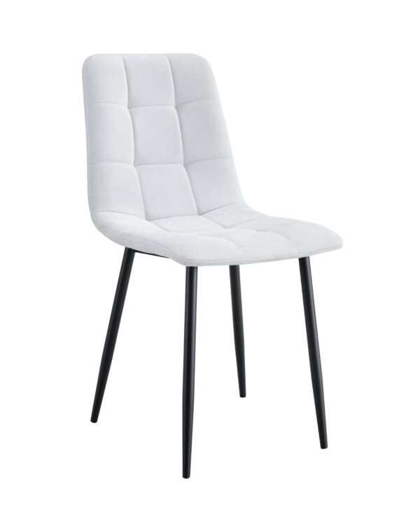 CHAISE ELISA PIED METAL NOIR SERGE GRIS