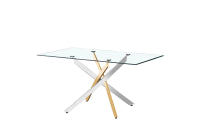 Table à manger JESSICA Gold Chrome transparent