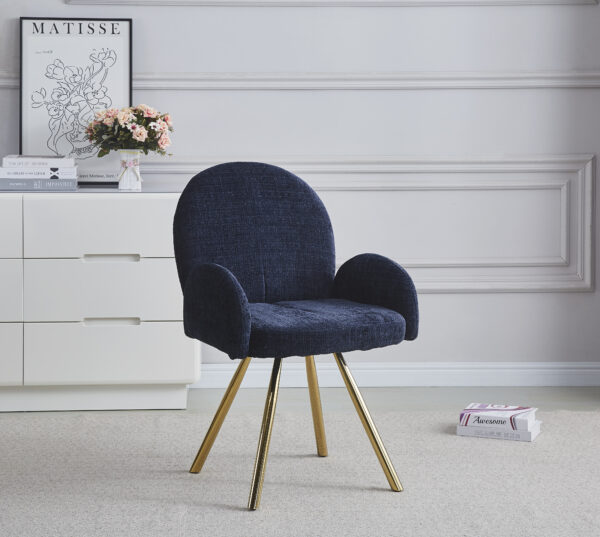 CHAISE AVEC ACCOUDOIR MIMI GOLD BLEU
