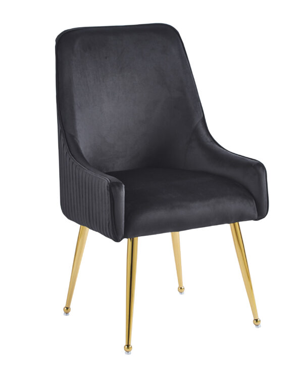 CHAISE LUXURY GOLD VELOURS NOIR