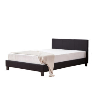 Lit 2 places 140x190 cm MELBOURNE simili cuir avec sommier intégré