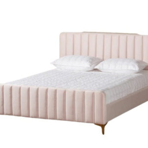 Lit 2 places 160x200 cm FAYE design velours sommier inclus