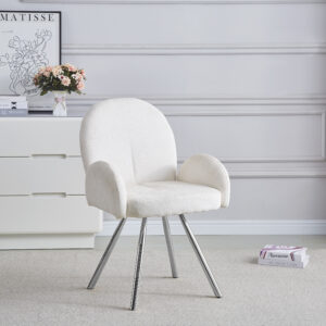 CHAISE AVEC ACCOUDOIR MIMI CHROME ECRU