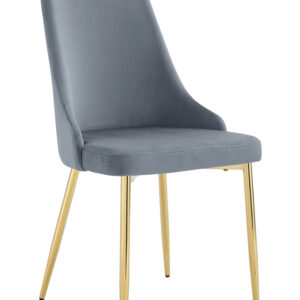 CHAISE BELIZE PIED GOLD VELOURS GRIS