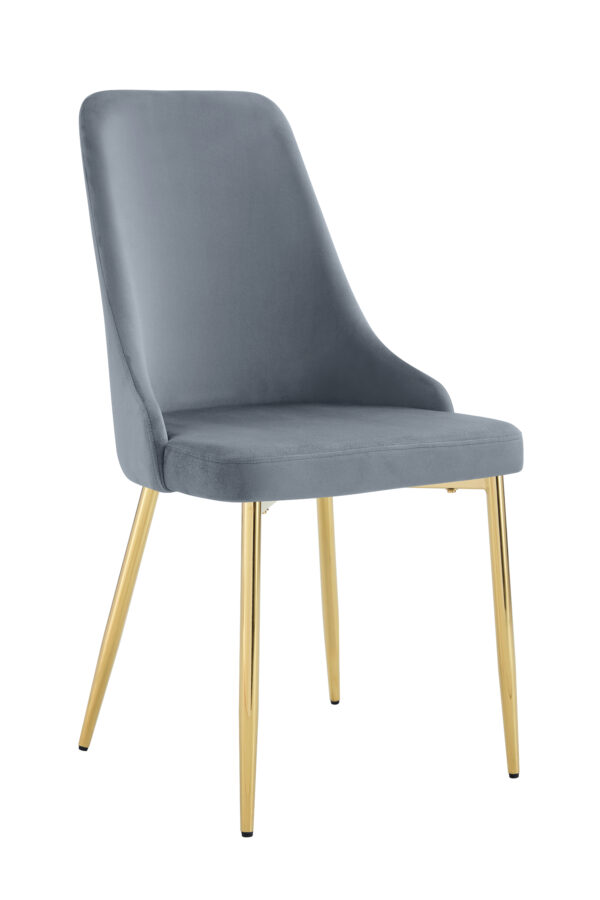 CHAISE BELIZE PIED GOLD VELOURS GRIS