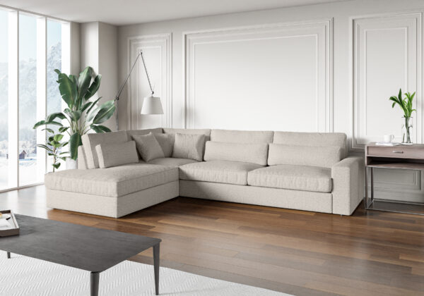 CANAPE LE BRISTOLA ANGLE GAUCHE DOUDOU BOUCLE 315X230cm