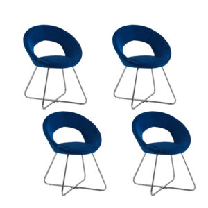 Lot de 4 Chaises BUBBLE Chrome velours