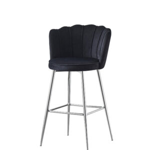 Lot de 2 tabourets de bar NYMPHEA Chrome en velours