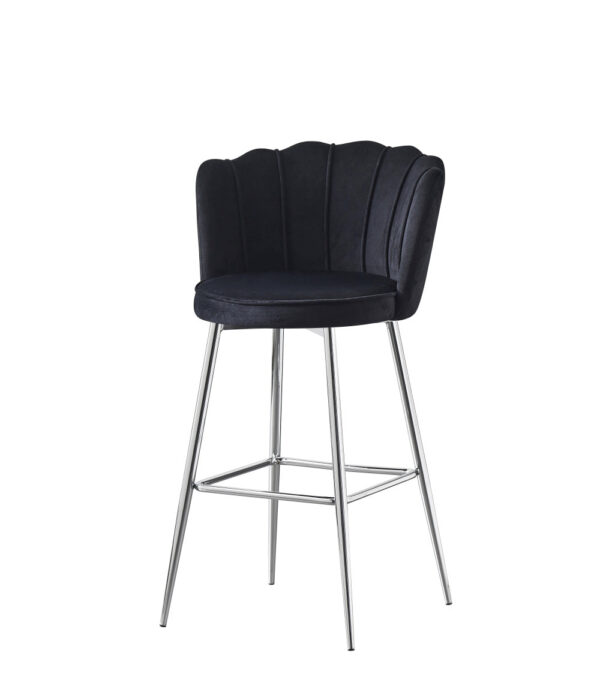 Lot de 2 tabourets de bar NYMPHEA Chrome en velours