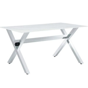 Table à manger IXE chrome plateau en verre trempé 150 cm