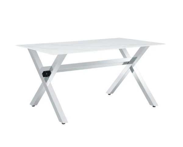 Table à manger IXE chrome plateau en verre trempé 150 cm