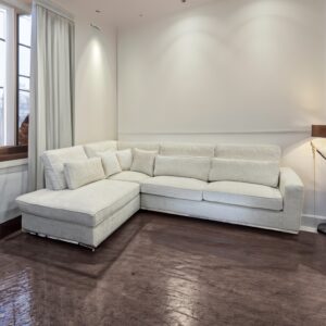 CANAPE MARBELLA ANGLE GAUCHE TISSUS BLANC 315X230cm