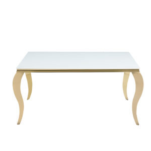 TABLE REPAS BAROQUE GOLD BLANC ULTRA 180x90x75cm