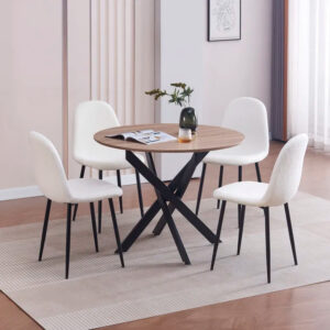 Table à manger en bois JESSICA pieds métal noir