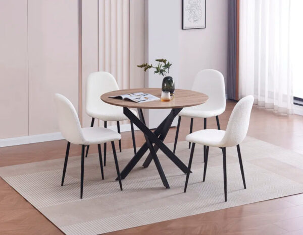 Table à manger en bois JESSICA pieds métal noir