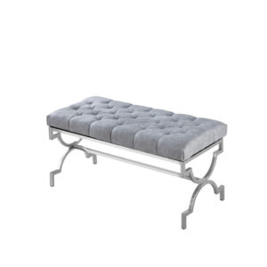 Banquette CROSS Capitonnée Chrome Velours Gris