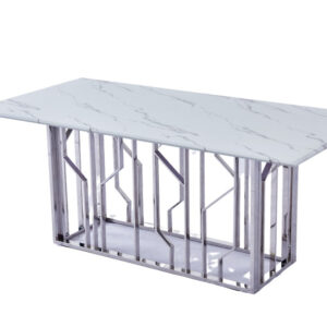 Table basse PORTOFINO plateau en verre effet marbré 120x70x45 cm