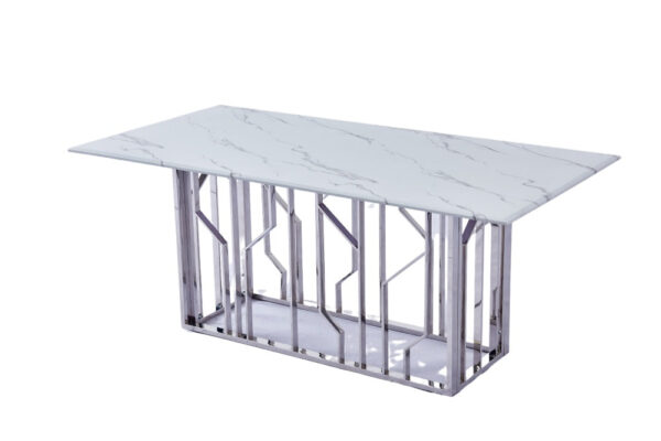 Table basse PORTOFINO plateau en verre effet marbré 120x70x45 cm