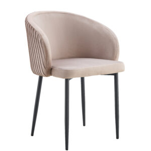CHAISE AVEC ACCOUDOIR CARLITA MOKA PIED METAL NOIR