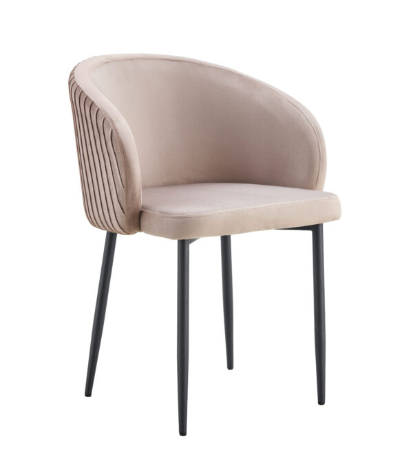 CHAISE AVEC ACCOUDOIR CARLITA MOKA PIED METAL NOIR