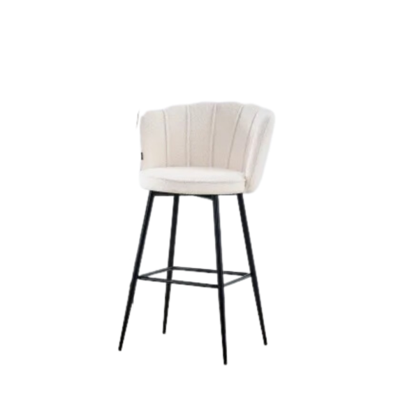 TABOURET DE BAR NYMPHEA  METAL NOIR DOUDOU HAUTEUR 65cm