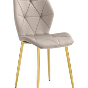 CHAISE COQUILLAGE TAUPE PIED GOLD